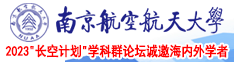 鸡巴捅小穴视频南京航空航天大学2023“长空计划”学科群论坛诚邀海内外学者